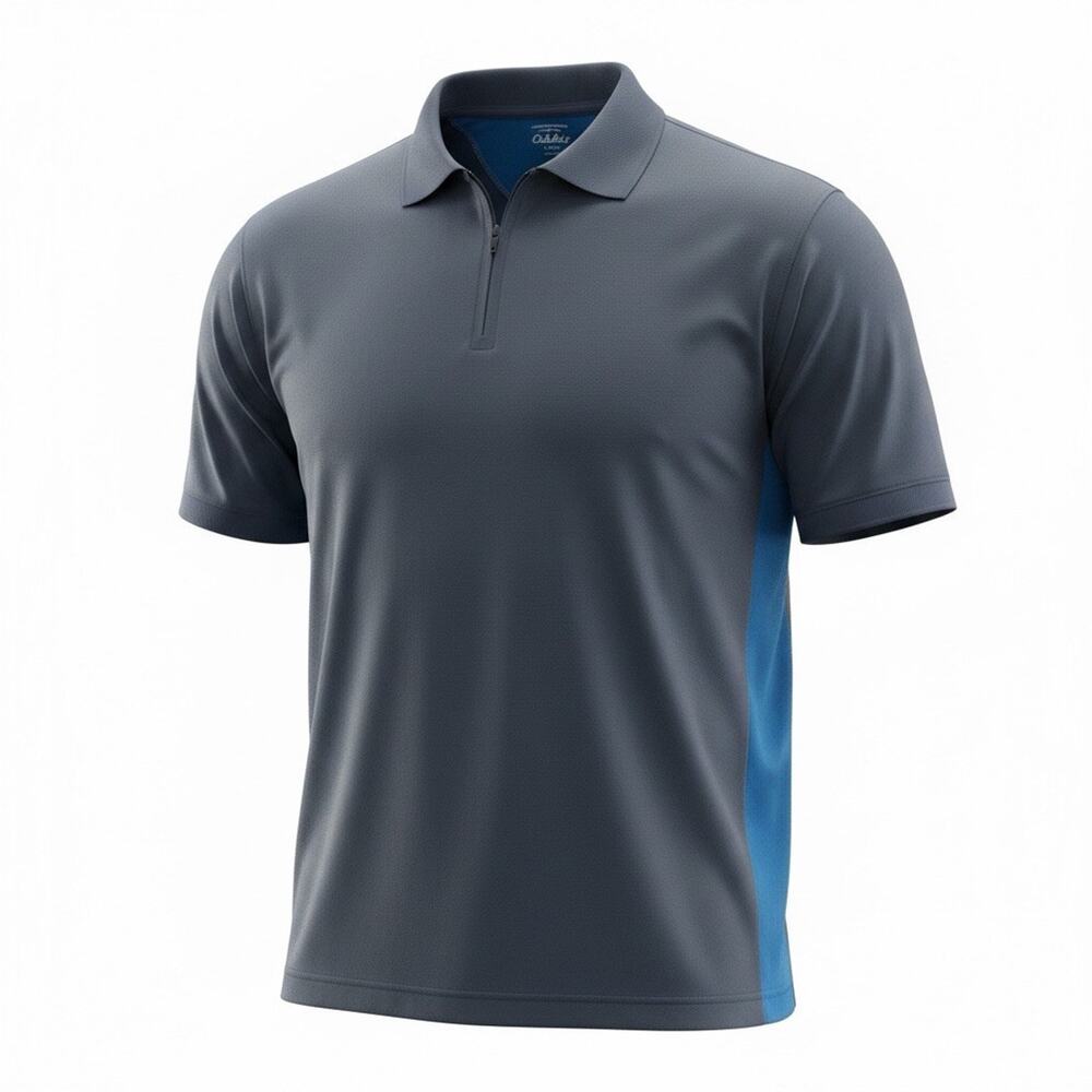 Cabelas Golf Polo Shirt Mens XL navy 1/4 Quarter Zip all polyester Pullover